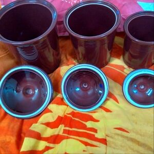 Vintage Fiestaware Canisters Cinnabar